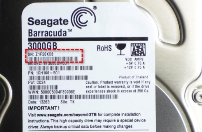 物理查看方法（適用于臺式機/外置硬盤）