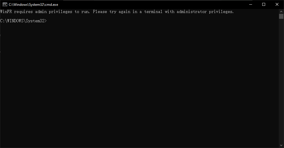 命令行工具：Windows File Recovery